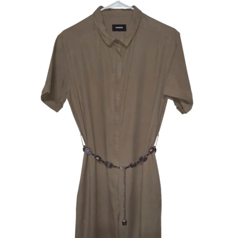 MONROW Utility Jumpsuit Revolve Olive Green Khaki Zip-Up Ankle Jogger Style M - Picture 4 of 10